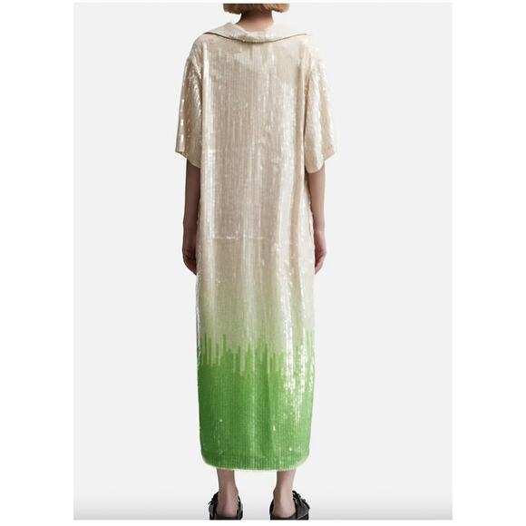 Anthropologie Dhruv Kapoor Short-Sleeve Collared Sequin Midi Dress Sze Small NWT - Picture 12 of 15